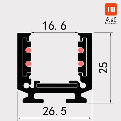 Magnetic Recessed Track Light Rail Στρογγυλή 48V 16mm για Γραμμικό Φως