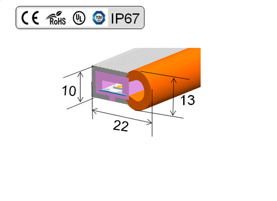 φως σχοινιών νέου των ευκίνητων ελαφριών, RGB 12V οδηγήσεων σιλικόνης νέου των οδηγήσεων 10mm
