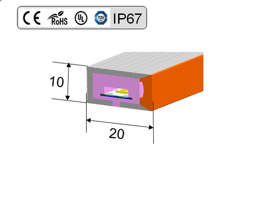 Λουρίδα ελαφρύ IP68 των ψηφιακών RGB ευκίνητων οδηγήσεων νέου για τον υπαίθριο cOem διακοσμήσεων