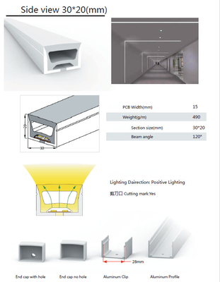 Σωλήνας 30×20mm IP68 νέου σιλικόνης Fexible Εύκαμπτο για τη διακόσμηση φωτισμού