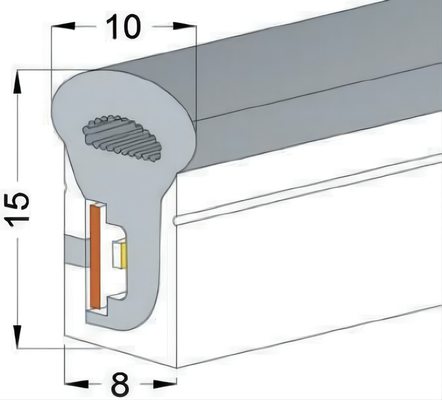 Σωλήνας 24V 12V 20×20mm σιλικόνης των πολύχρωμων οδηγήσεων για το φως νέου