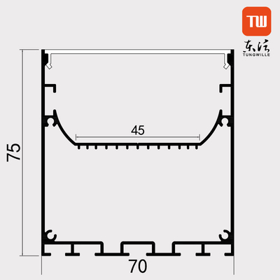 70×75mm ανασταλμένο των οδηγήσεων κράμα αλουμινίου σχεδιαγράμματος κανάλι 6063 υλικό