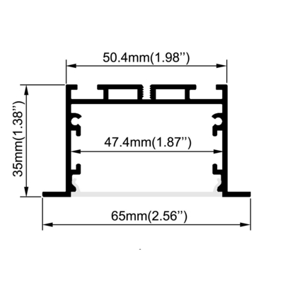 κανάλι ξηρών τοίχων των οδηγήσεων 50x35mm, ασημένιο σχεδιάγραμμα αλουμινίου για τη λουρίδα φωτισμού των οδηγήσεων