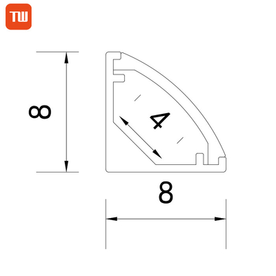 Προφίλ αλουμινίου LED γωνιακό 8*8 mm Φωτιστικό Κουζίνας σχήματος V