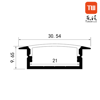 Linear Light Surface Mounted Led Προφίλ Αλουμινίου Σχήματος U 23x10mm