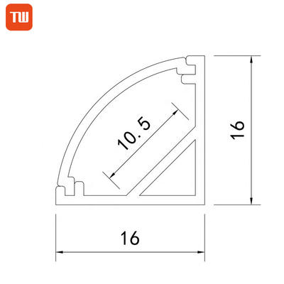 Β διαμορφωμένο σχεδιάγραμμα 16X16mm των οδηγήσεων γωνιών αργιλίου εξώθησης τριγώνων