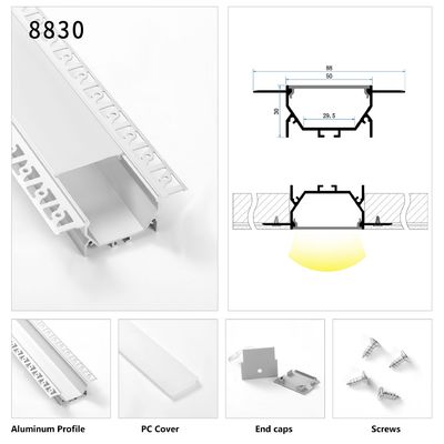 Τοποθετημένο οδηγημένο αλουμίνιο ανώτατο όριο καναλιών γύψου το Trimless τοποθετεί το γραμμικό φως