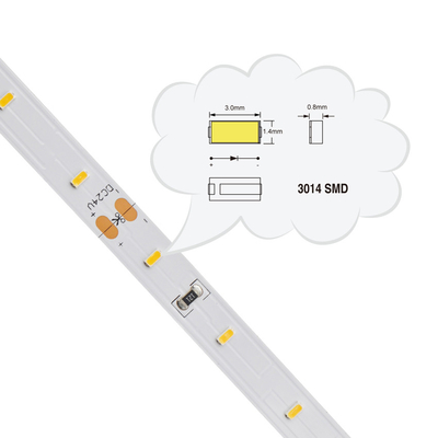 Λουρίδα των άσπρων οδηγήσεων SMD 3014, φω'τα 120 λουρίδων των εύκαμπτων οδηγήσεων IP20 SMD LEDs/Μ