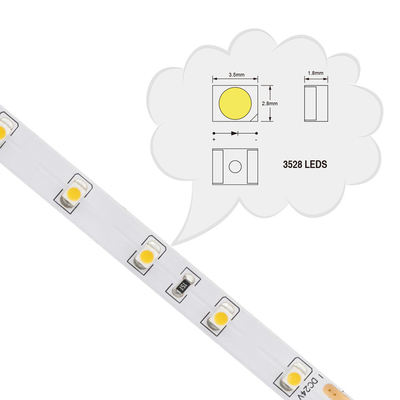 Λουρίδες 60LEDs 120LEDs 240LEDs των υψηλών οδηγήσεων CRI95 3528 SMD για τα κτίρια γραφείων