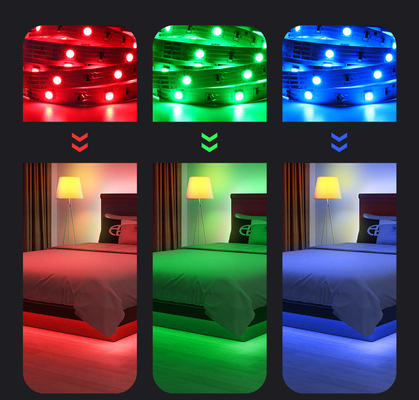 Φω'τα 12V 44 λουρίδων των RGB ζωηρόχρωμων έξυπνων οδηγήσεων βασικός υπέρυθρος cOem τηλεχειρισμού