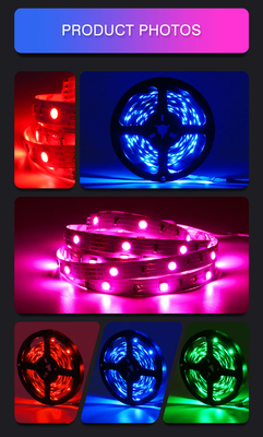 Φω'τα 12V 44 λουρίδων των RGB ζωηρόχρωμων έξυπνων οδηγήσεων βασικός υπέρυθρος cOem τηλεχειρισμού