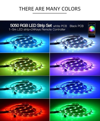 Φω'τα 5050 λουρίδων των έξυπνων οδηγήσεων USB 5V RGB χρώμα για το πιστοποιητικό CE υποβάθρου TV