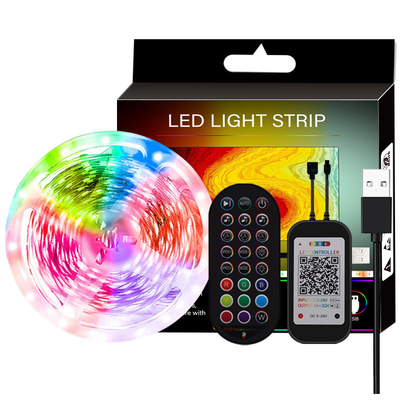 Φω'τα 5050 λουρίδων των έξυπνων οδηγήσεων USB 5V RGB χρώμα για το πιστοποιητικό CE υποβάθρου TV