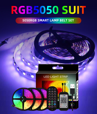 Φω'τα 5050 λουρίδων των έξυπνων οδηγήσεων USB 5V RGB χρώμα για το πιστοποιητικό CE υποβάθρου TV